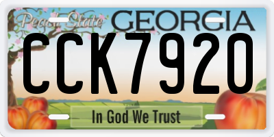 GA license plate CCK7920