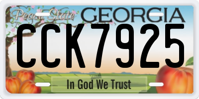 GA license plate CCK7925