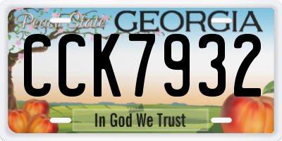 GA license plate CCK7932