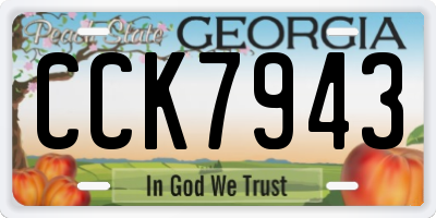 GA license plate CCK7943