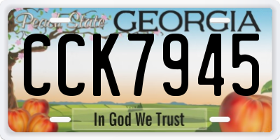 GA license plate CCK7945