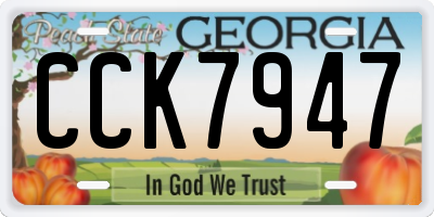GA license plate CCK7947