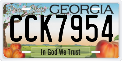 GA license plate CCK7954