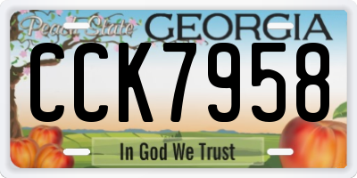GA license plate CCK7958