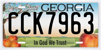 GA license plate CCK7963