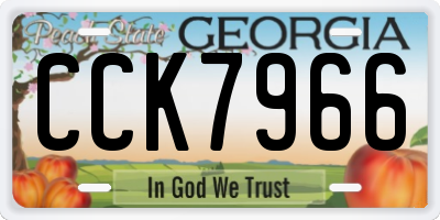 GA license plate CCK7966