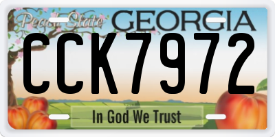 GA license plate CCK7972