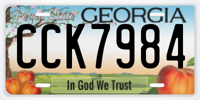 GA license plate CCK7984