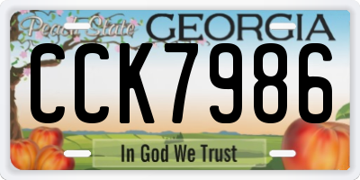 GA license plate CCK7986
