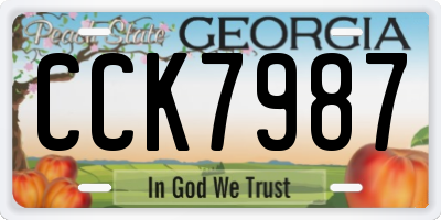 GA license plate CCK7987