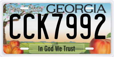 GA license plate CCK7992