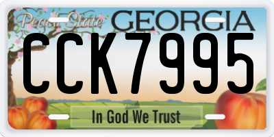 GA license plate CCK7995