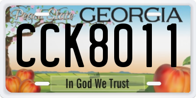 GA license plate CCK8011