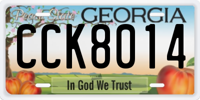 GA license plate CCK8014
