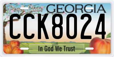 GA license plate CCK8024