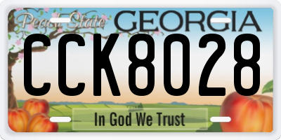 GA license plate CCK8028