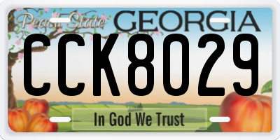 GA license plate CCK8029