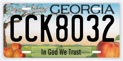 GA license plate CCK8032