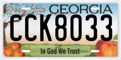 GA license plate CCK8033