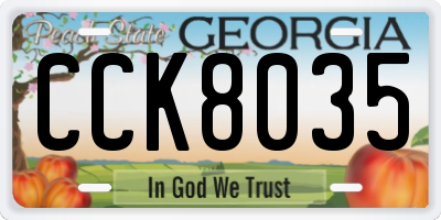 GA license plate CCK8035
