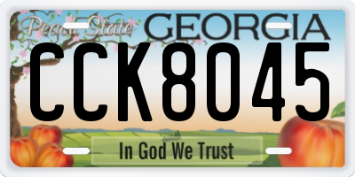 GA license plate CCK8045