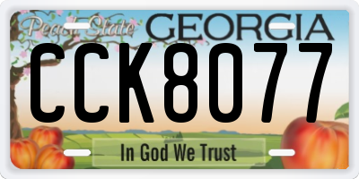 GA license plate CCK8077