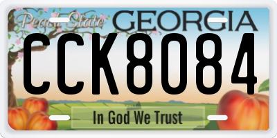 GA license plate CCK8084