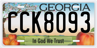 GA license plate CCK8093