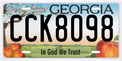 GA license plate CCK8098