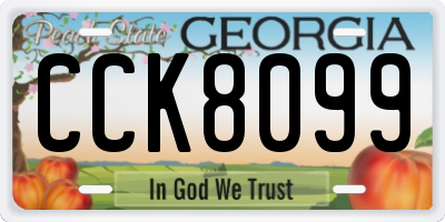 GA license plate CCK8099