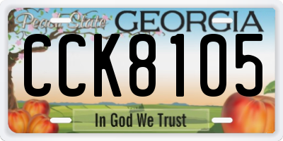 GA license plate CCK8105