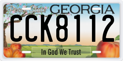 GA license plate CCK8112