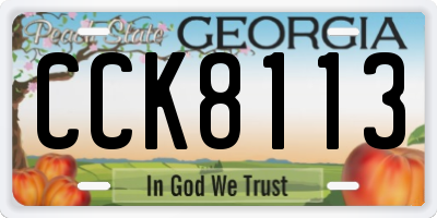 GA license plate CCK8113