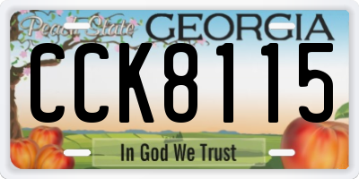 GA license plate CCK8115