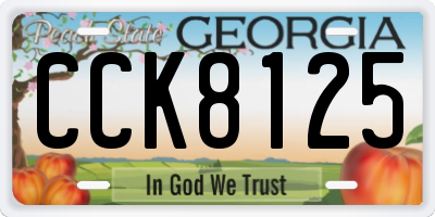 GA license plate CCK8125