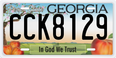 GA license plate CCK8129