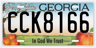 GA license plate CCK8166