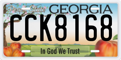 GA license plate CCK8168