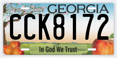 GA license plate CCK8172