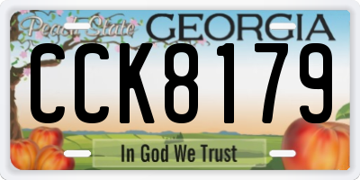 GA license plate CCK8179