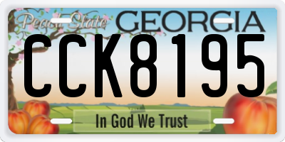 GA license plate CCK8195
