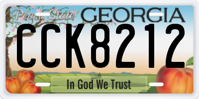 GA license plate CCK8212