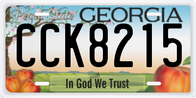 GA license plate CCK8215