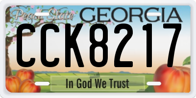 GA license plate CCK8217