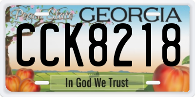 GA license plate CCK8218