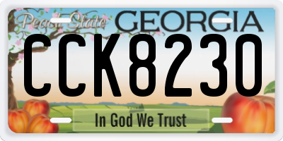GA license plate CCK8230