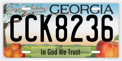 GA license plate CCK8236