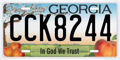 GA license plate CCK8244