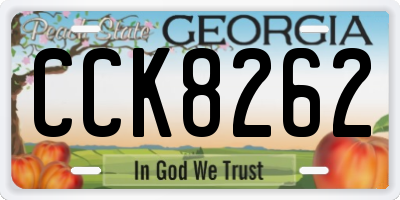 GA license plate CCK8262