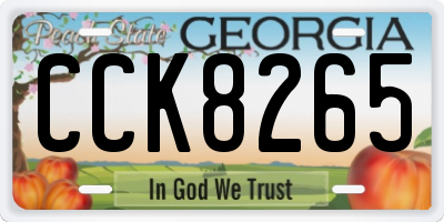 GA license plate CCK8265
